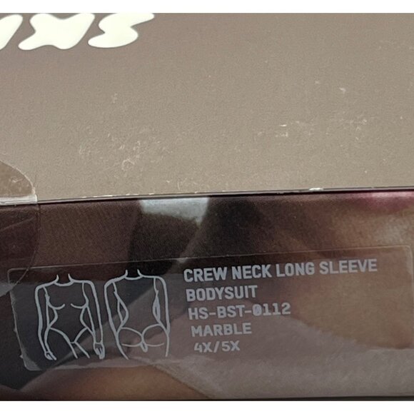 SKIMS Essential Crew Neck Long Sleeve‎ Bodysuit Marble 4X/5X - Picture 12 of 13